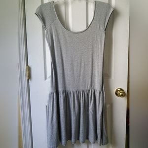 Talbott Petite Grey Drop Waist Dress Size Large *with POCKETS!*